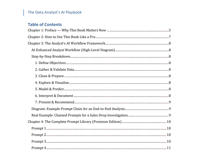 The Data Analyst’s AI Playbook (Premium Edition): 75+ Prompts, Workflows & Case Studies - Image 4